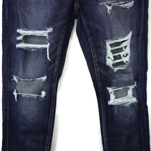 American Eagle Super Low Jegging Jeans Size 12 Short Super Stretch X Destroyed - Picture 6 of 7